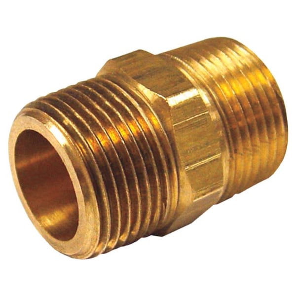 Homeplus+ ATC 3/4 in. MPT X 3/4 in. D MPT Brass Hex Nipple 6JC101010721021 - main
